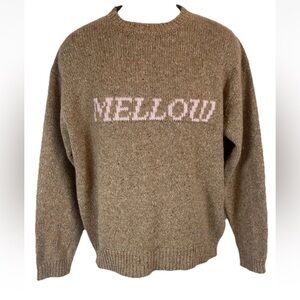 URBAN OUTFITTERS Vintage Crewneck MELLOW Sweater Men Size S Taupe Pullover Knit‎
